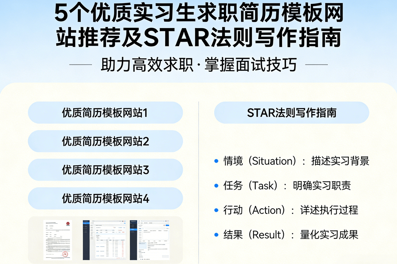 5个优质实习生求职简历模板网站推荐及STAR法则写作指南