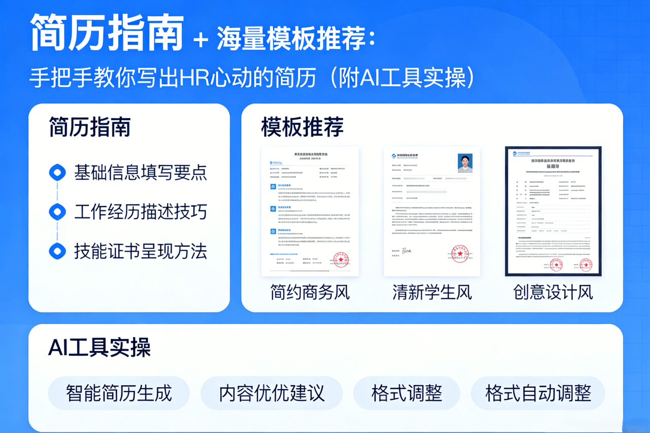 简历指南 + 海量模板推荐：手把手教你写出HR心动的简历（附AI工具实操）