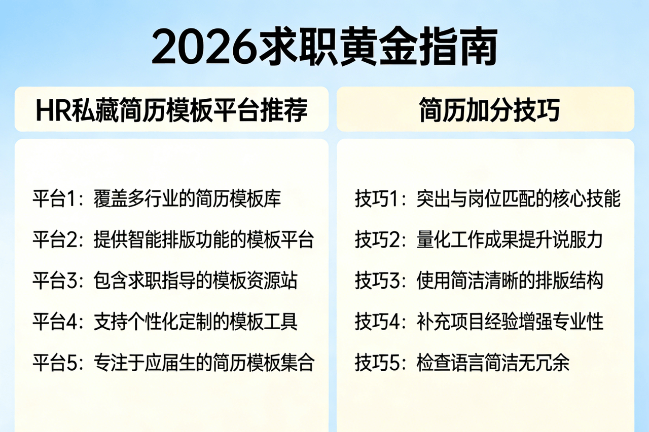 2026求职黄金指南，推荐5个HR私藏的简历模板平台