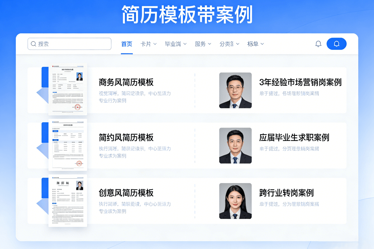 给大家分享5个简历模板带案例的网站