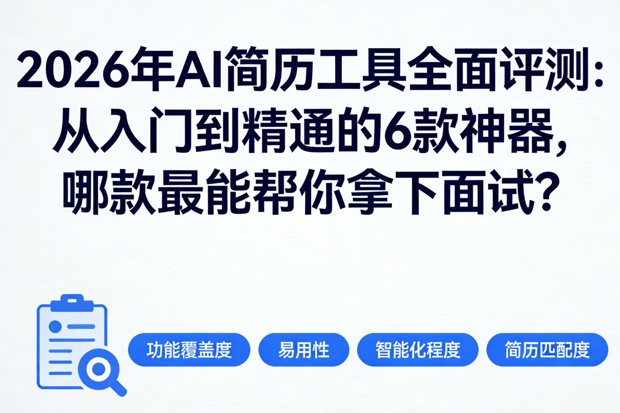 2026年AI简历工具全面评测：从入门到精通的6款神器，哪款最能帮你拿下面试？
