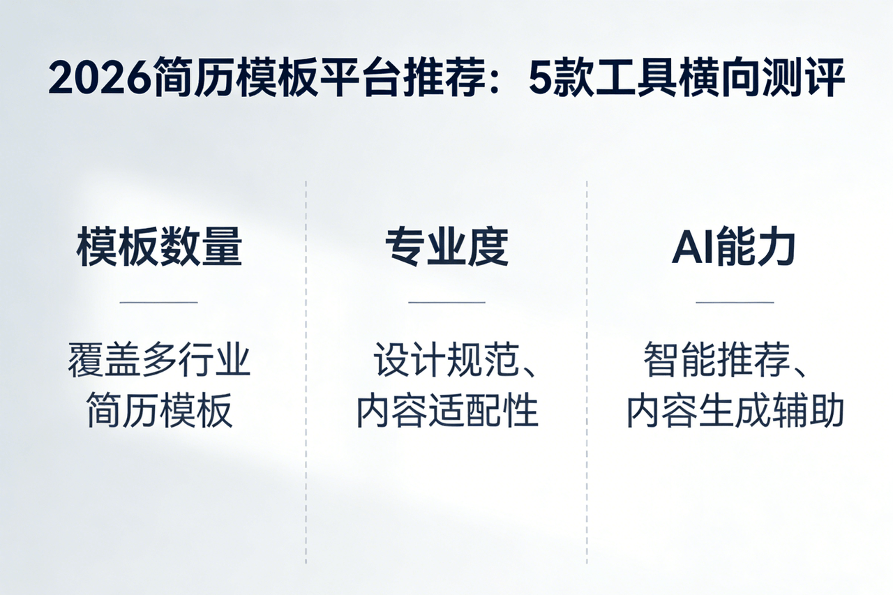 2026简历模板平台推荐：5款工具测评，模板数量×专业度×AI能力