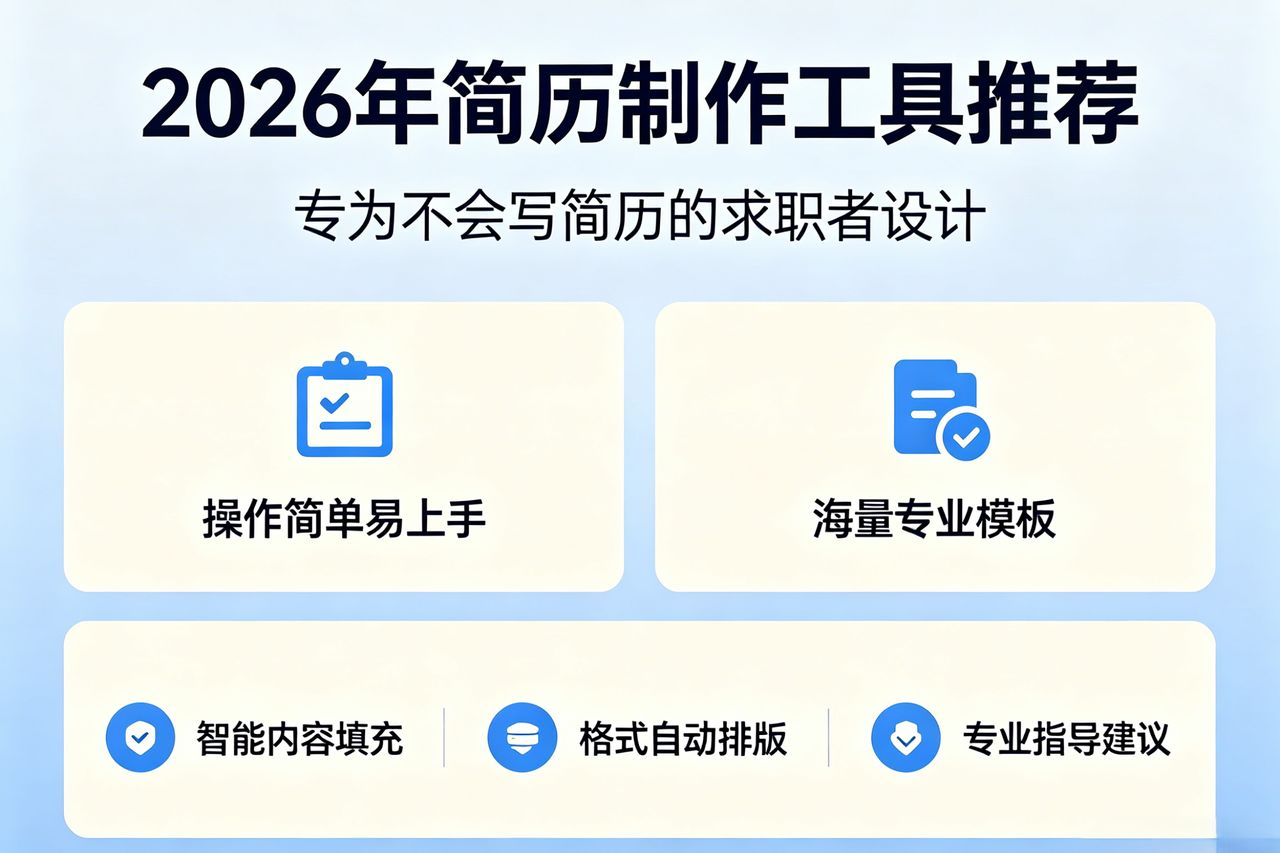 2026年推荐5款简历制作工具，专为不会写简历的求职者设计