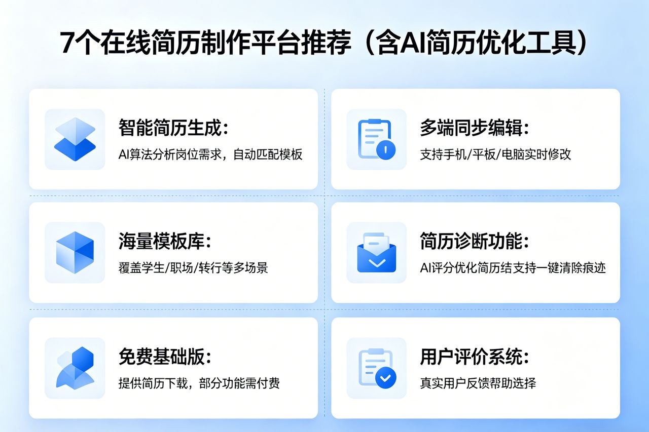 7个在线简历制作平台推荐（含AI简历优化工具）