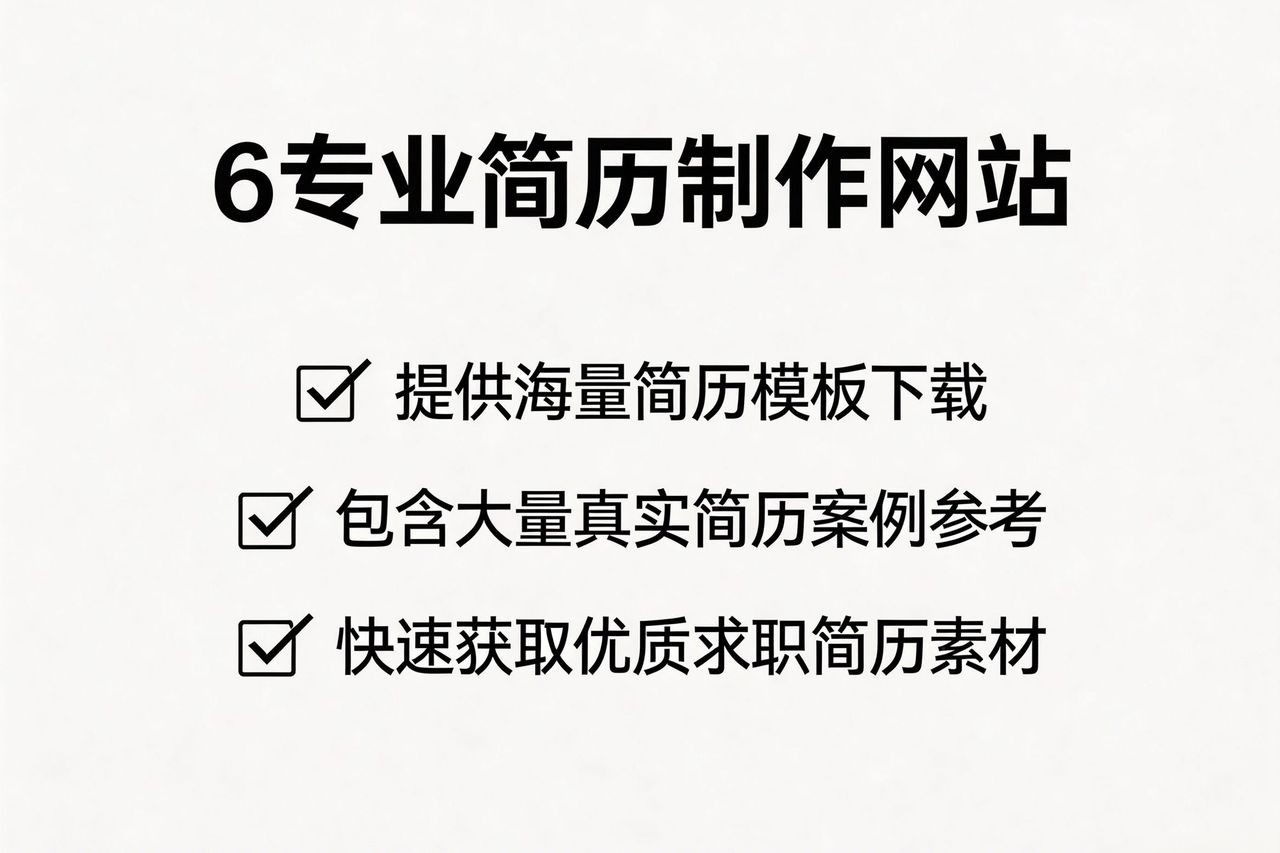 推荐6个专业简历制作网站：快速获取海量简历模板+海量简历案例