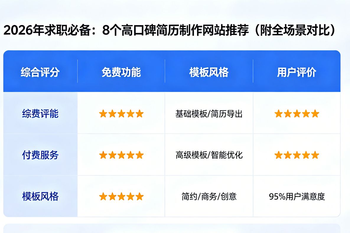 2026年求职必备：8个高口碑简历制作网站推荐（附全场景对比）