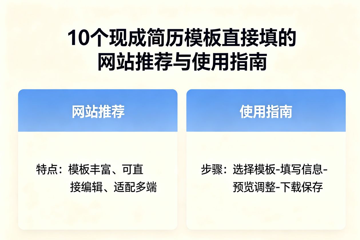 10个现成简历模板直接填的网站推荐与使用指南